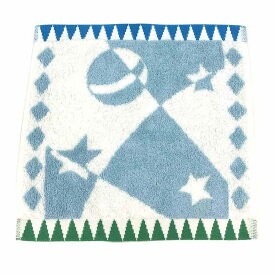 HERMES エルメス ハンドタオル サーカス コットン100% Hermes Circus washcloth H103074M 02 Myosotis 水色 Cotton100%【未使用】【新古品】【中古】aq9700