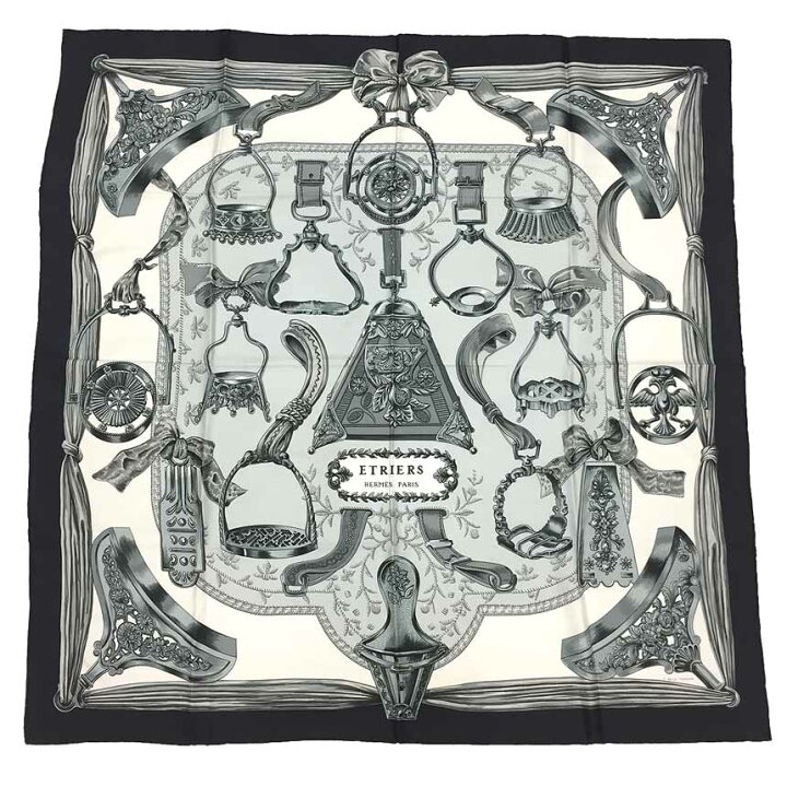楽天市場】HERMES エルメス スカーフ カレ90 ETRIERS 鐙柄・馬具柄 