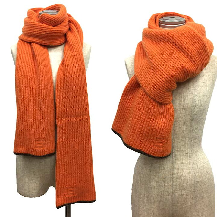 楽天市場】HERMES エルメス カシミヤ マフラー オレンジ メンズ  