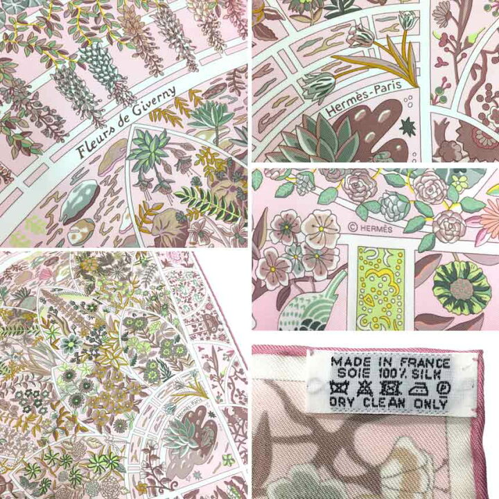 希少HERMESエルメススカーフカレ90 ジヴェルニーの花2017AW
