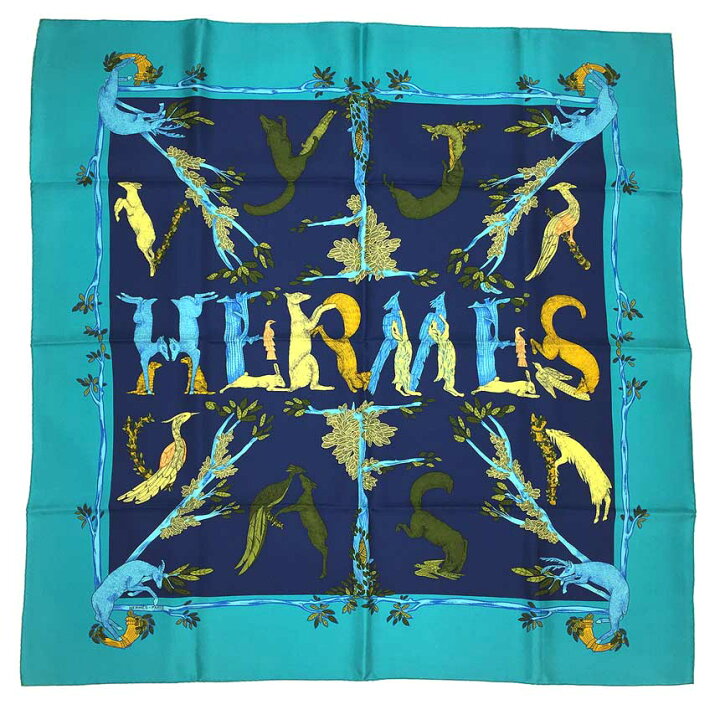 楽天市場】セールレア物 希少 HERMES エルメス カレ90 スカーフ ANIMAL  