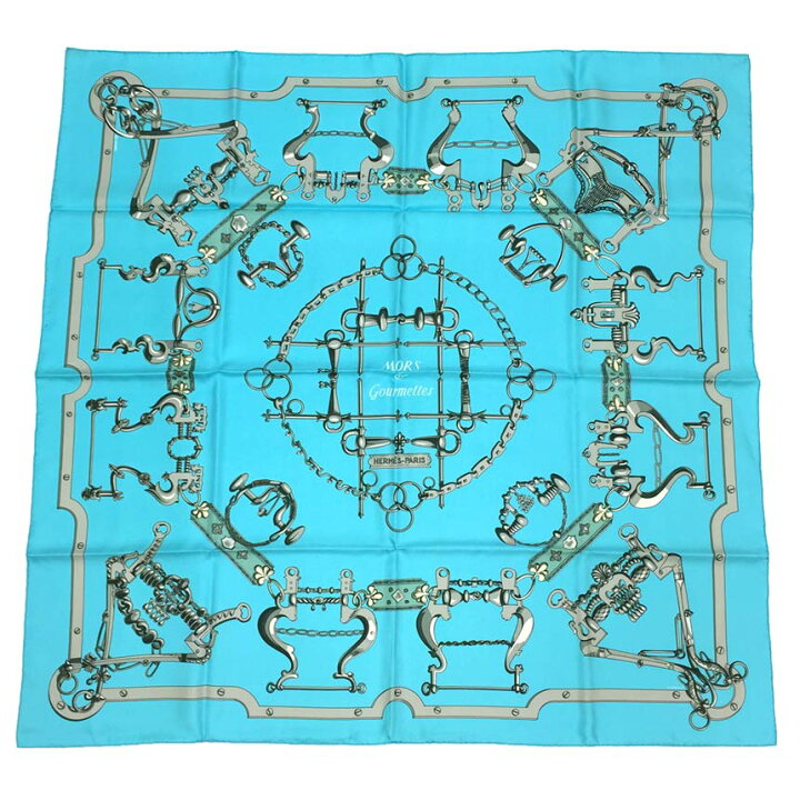 楽天市場】HERMES エルメス スカーフ カレ90 MORS ET GOURMETTES 馬銜 