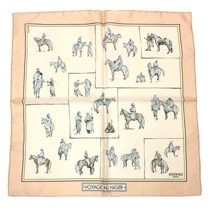 楽天市場】レア物 希少HERMES エルメス カレ45 スカーフ VOYAGE AU 
