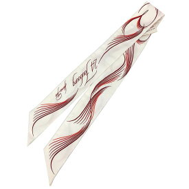 セール　HERMES　エルメス　ツイリー 　24 Faubourg 24フォーブル　Twilly Scarf　スカーフ　白系　シルク100％【新古品】【美品】【中古】エルメス　シルクスカーフ aq9968