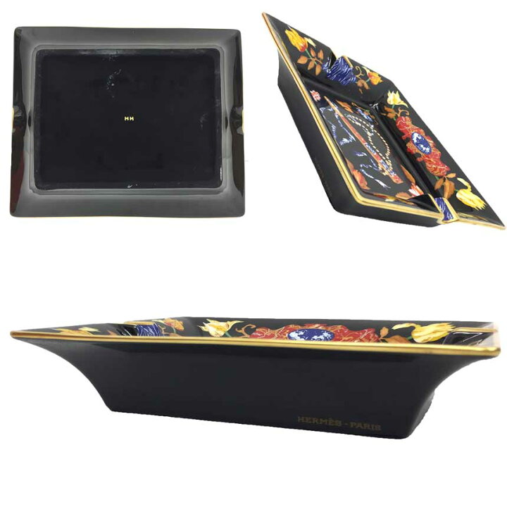 楽天市場】レア物 HERMES エルメス アッシュトレイ 灰皿 陶器 扇子 花 