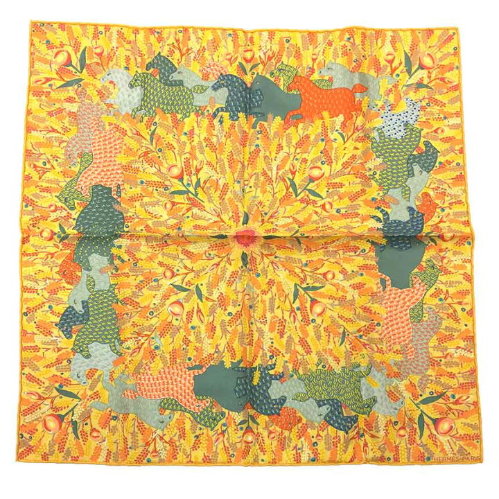 楽天市場】HERMES エルメス カレ45 プチスカーフ 馬 麦畑 シルク100  