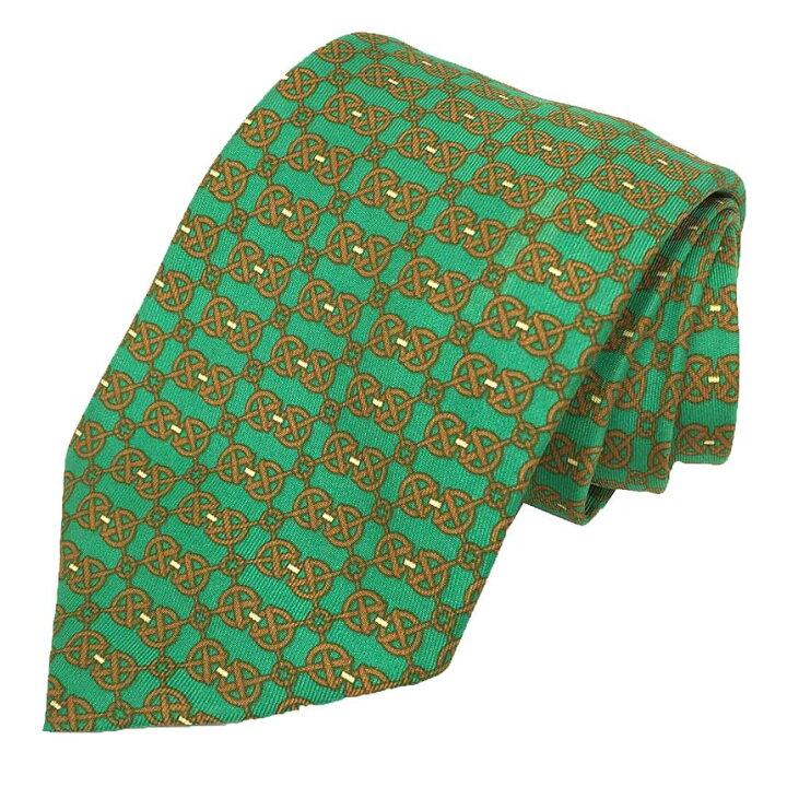 楽天市場】エルメス HERMES ネクタイ シルク グリーン【中古】エルメス  