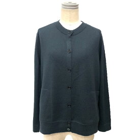 希少　HERMES　エルメス　カーディガン　42サイズ　クルーネック　長袖　ブルーグレー　カシミヤ【中古】エルメス　アパレル aq12309