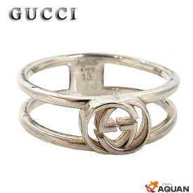 スーパーSALE　グッチ　GUCCIインターロッキングG スリム オープン バンド 298036　リング＃13 AG925　シルバーグッチ　アクセサリー　リング【中古】aq1569