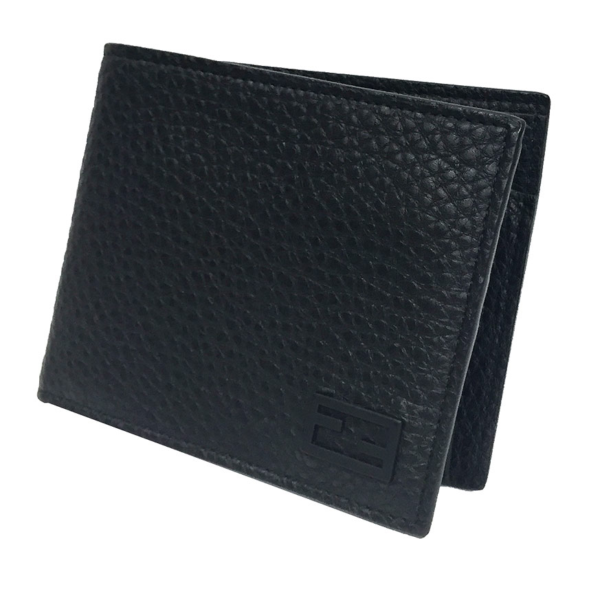 フェンディ　FENDI　折財布　小銭入れあり　レザー　ブラック　黒FENDI　財布　メンズ  aq7080 激安通販新作