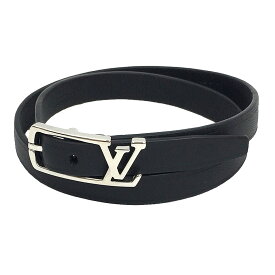 セール　LOUIS　VUITTON　ルイヴィトン　ブラスレ ネオグラム 　ブレスレット 　M6257D　ブラック 　シルバー 　黒 　ロゴ　サイズ19【新古品】【美品】【中古】ルイヴィトン　アクセサリー aq7207