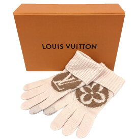 LOUIS　VUITTON　ルイヴィトン　モノグラム　手袋　ニットグローブ　フライト・モード　グローブ・マイユ LV メダリオン　M79254　ピンク　ウール100％【新古品】【未使用品】【中古】ヴィトン　手袋　aq9424