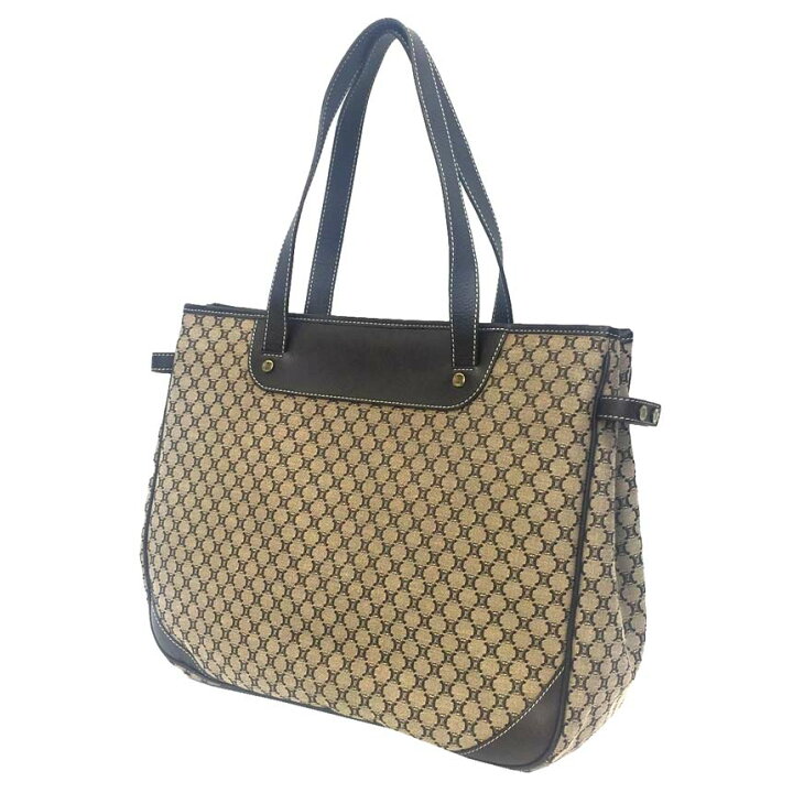 楽天市場】CELINE セリーヌ トートバッグ マカダム キャンバス レザー 