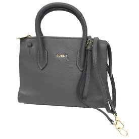 フルラ　FURLA　PIN S SATCHEL　2WAY　ハンドバッグ　ショルダーバッグ　924711 B BMN1 OAS PIN　レザー　グレー【新古品】【美品】【中古】フルラ　バッグ aq7177