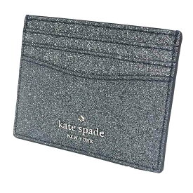 セール　kate spade　ケイトスペード　ローラ グリッター レザー ラメ ボックスド スモール スリム カードホルダー カードケース　WLR00214【未使用】【新古品】【中古】ケイトスペード　aq6810