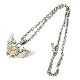 POLICE　ポリス　DOUBLE WINGS 　ダブルウイング 　ネックレス 　ステンレス 　ペンダント　メンズ　アクセサリー　シルバーカラー【中古】ポリス　アクセサリー　ネックレス　aq9571