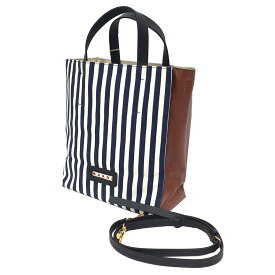 MARNI マルニ MARNI MUSEO ストライプ柄 トートバッグ 2WAY ショルダーバッグ SHMP0058Q2 P4171 Z2P40【新古品】【美品】【中古】マルニ　バッグ　aq11149