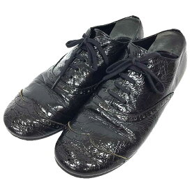 tricot COMME des GARCONS　トリココムデギャルソン　オックスフォードシューズ　ウィングチップ　レースアップシューズ　24サイズ　ブラック　黒　エナメル【中古】コムデギャルソン　靴　 aq9451