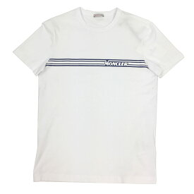 MONCLER　モンクレール 　クルーネック 半袖 Tシャツ カットソー コットン ロゴT　MAGLIA T-SHIRT　F1 091 8C70710 8390T　Sサイズ　白　ホワイト　20SS【新古品】【美品】【中古】MONCLER　メンズ　トップス aq9131