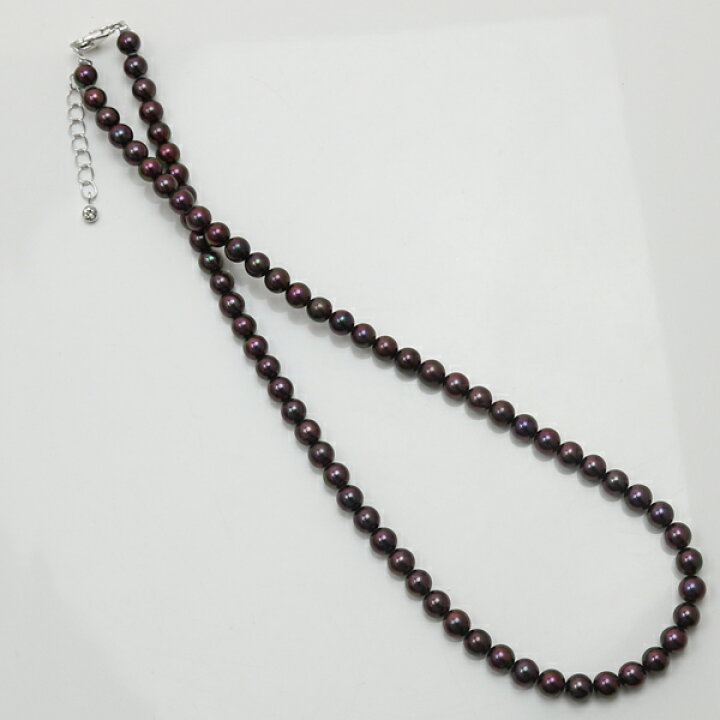楽天市場】真珠 ネックレス アコヤ本真珠 5.5mm-6mm 黒真珠 ブラック 
