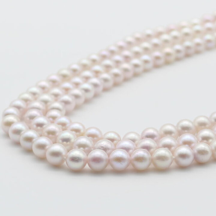楽天市場】あこや真珠 パール ロング ネックレス 6.5mm-7mm 120cm  