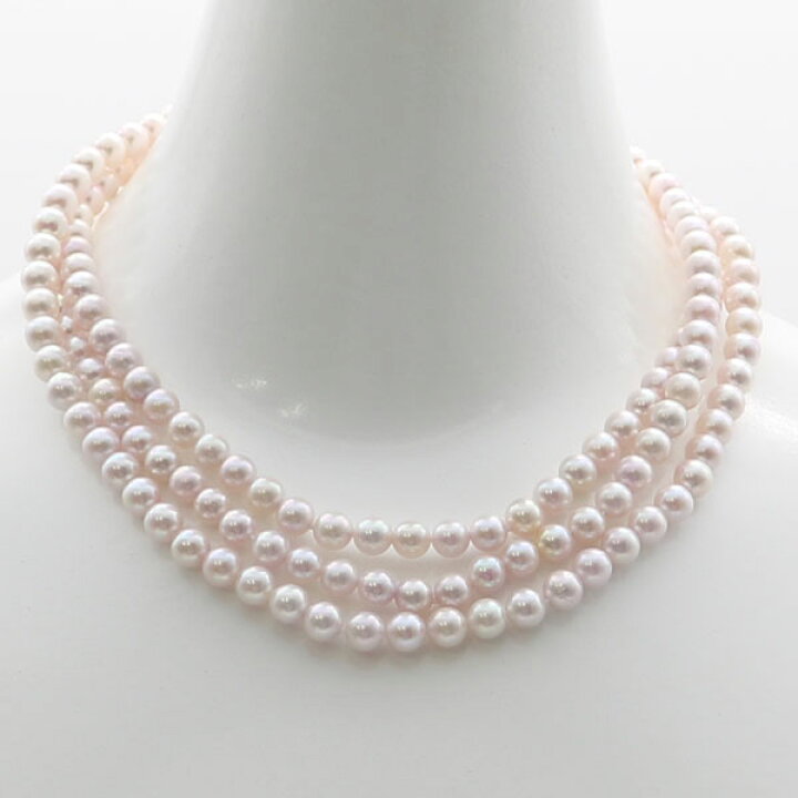 楽天市場】あこや真珠 パール ロング ネックレス 6.5mm-7mm 120cm  