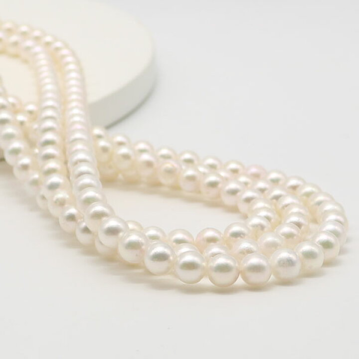 楽天市場】あこや真珠 パール ロング ネックレス 6.5mm-7mm 120cm 