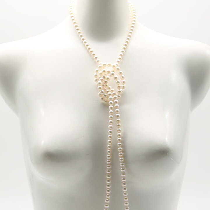 楽天市場】あこや真珠 パール ロング ネックレス 6.5mm-7mm 120cm 