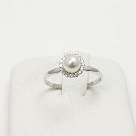 真珠 指輪 パール リング あこや真珠 パール 指輪 リング アコヤ真珠 ホワイトカラー K18WG ダイヤ