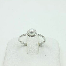 真珠 指輪 パール リング あこや真珠 パール 指輪 リング アコヤ真珠 4.5-5mm ホワイトカラー デザイン ダイヤ