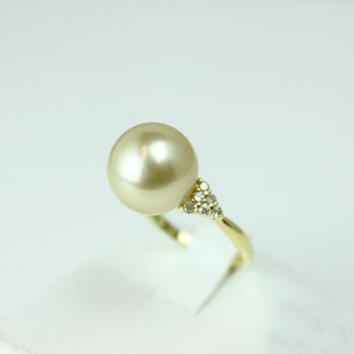 K18YG 白蝶パール リング 12.2mm WEB限定】あこや真珠 リング4.0-4.5mm  