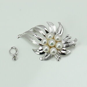 真珠 パール ブローチ あこや真珠 パールブローチ アコヤ本真珠 7mm-7.5mm 7pcs ホワイトピンクカラー デザイン 卒業式 入学式 結婚 ギフト パーテイ 冠婚葬祭 2次会 フォーマル ブライダル送料