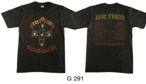 MUSIC TEE ���yT-�V���c�@Guns N' Roses�@Tour 1987�@�K���Y�E�A���h�E���[�[�Y 1987�@ROCK T-Shirts