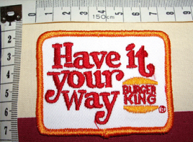 輸入ワッペン★Have it your way Burger King★バーガーキング