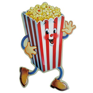 US EMBOSSED SIGN / POPCORN MAN / �G���{�X�T�C�� �|�b�v�R�[���}�� �u���L �Ŕ� �T�C���v���[�g
