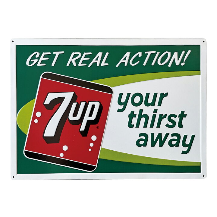 楽天市場】US EMBOSSED SIGN / 7UP-GET REAL ACTION エンボスサイン 