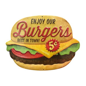 US EMBOSSED SIGN/BURGER �G���{�X�T�C�� �Ŕ� �n���o�[�K�[