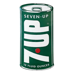 US EMBOSSED SIGN / 7UP-CAN �G���{�X�T�C�� �Z�u���A�b�v ���S �u���L �Ŕ� �T�C���v���[�g