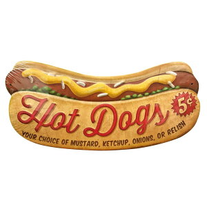 US EMBOSSED SIGN/HOTDOG �G���{�X�T�C�� �Ŕ� �z�b�g�h�b�O