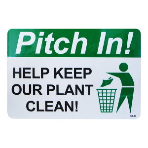 Sign Sticker TC XebJ[@HELP KEEP OUR PLANT CLEAN@Yɂ܂傤