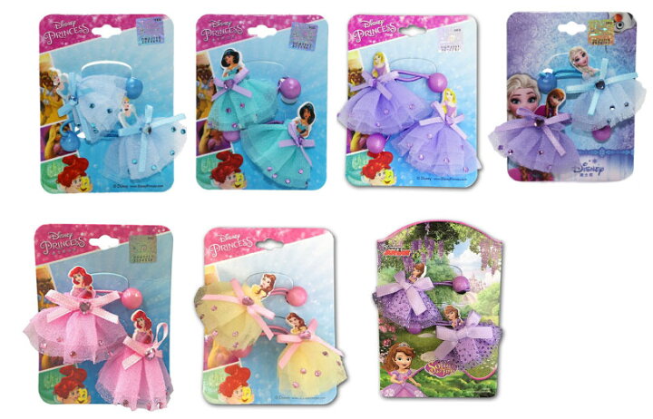 楽天市場 ドレスヘアゴム 2個セット ディズニープリンセス キャラクター ヘアアクセサリー おしゃれでカワイイ 髪飾り アライバル楽天市場店