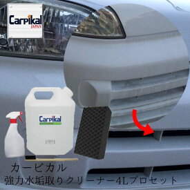 業務用 カーピカル 強力 水垢取りクリーナー 4Lプロセット白・シルバー専用車 水垢落とし 洗車用品 カーケア用品 水垢シャンプー 車洗剤 車水垢取り 洗車水垢取り エンブレム