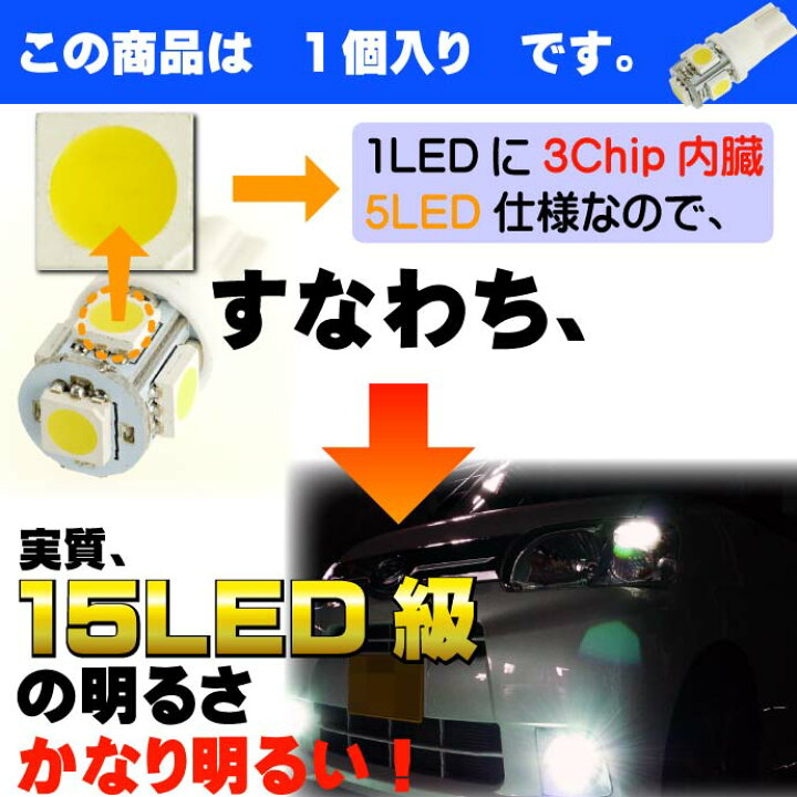 楽天市場 N Box ナンバー灯 T10 Ledバルブ 5連砲弾型 ホワイト1個 Nbox H23 12 Jf1 Jf2 前期 後期 ライセンス ナンバー球 As02 Ase World