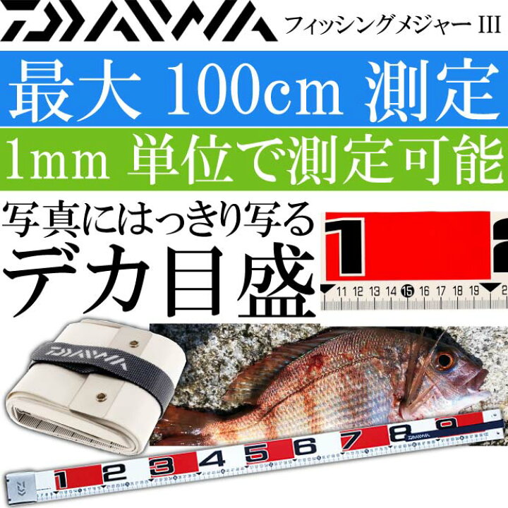 楽天市場 フィッシングメジャーiii 5 100cm 1mm単位測定 スケール Daiwa ダイワ 釣り具 魚大きさ長さ測定 Ks7 Ase World