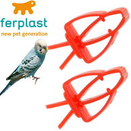 鳥のエサ用ニッパー食器赤フードホルダーPA4751 2個入 ペット用品鳥の食器フードホルダー 簡単装着フード…