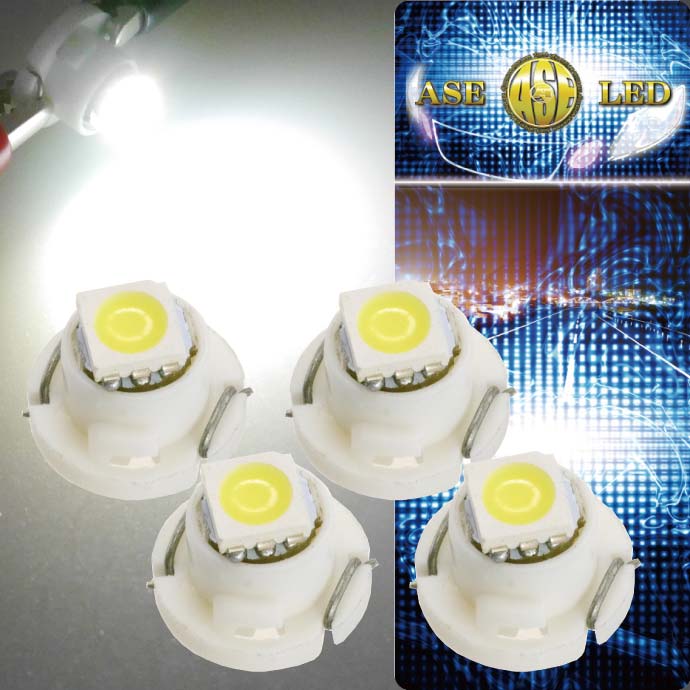 メーター球 送料無料激安祭 パネル球等に最適 コンパクト設計明るく長寿命 LED T4.7 バルブ メーターパネル球 ルーム球 ホワイト4個 SMD as11131-4 パネル ボタン球 信憑
