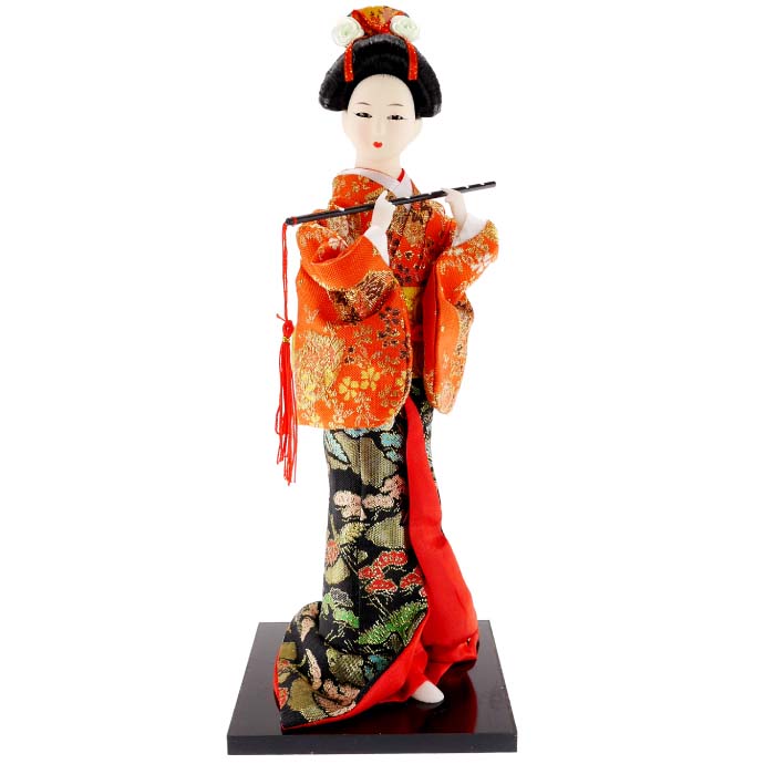 お土産やでよく売っている海外の人へのお土産になる人形 日本人形 31cm 12インチ バースデー 記念日 ギフト 贈物 アウトレットセール 特集 お勧め 通販 8 ms9007 笛 本格派人形 着物が綺麗な日本人形
