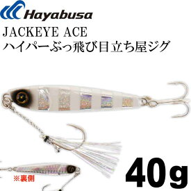 JACKEYE ハイパーぶっ飛び目立ち屋ジグジャックアイエース FS415 シルバー青夜光ゼブラ 40g メタルジグ Hayabusa ハヤブサ Ks1703