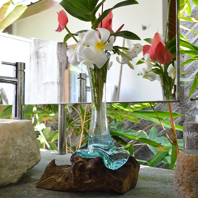 おしゃれな花瓶を厳選 花器 フラワーベース バリ雑貨 アジアン雑貨 バリガラス 古木の花瓶