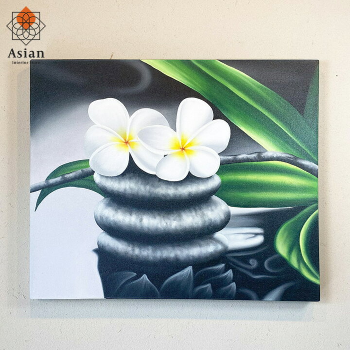 楽天市場】絵画 プルメリア 60×50cm 3 【 おしゃれ 壁掛け 絵 花の絵  